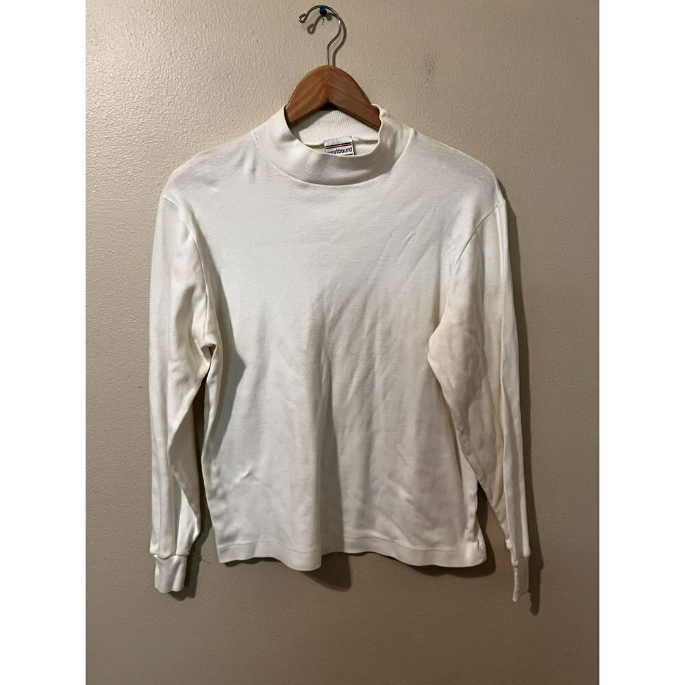Men's Vintage USA Westbound Mock Neck Long Sleeve Shirt Size M [EXCELLENT]